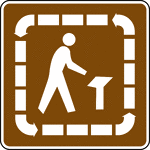 This sign indicates that an interpretive pedestrian trail is located nearby.