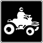 This sign indicates that all-terrain vehicles are permitted nearby.