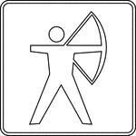 This sign indicates that archery is located nearby.