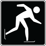 This sign indicates that ice skating is located nearby.