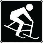 This sign indicates that ski bobbing is located nearby.