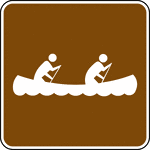 This sign indicates that canoeing is offered nearby.