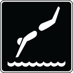 This sign indicates that diving is permitted nearby.