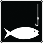 This sign indicates that fishing is permitted nearby.