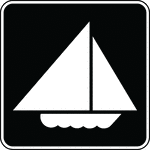 This sign indicates that sailboating is permitted nearby.