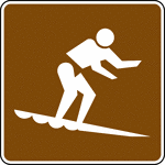 This sign indicates that surfing is permitted nearby.