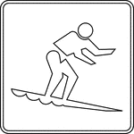 This sign indicates that surfing is permitted nearby.