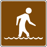 This sign indicates that wading is permitted nearby.