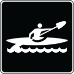 This sign indicates that kayaking is permitted nearby.