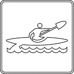This sign indicates that kayaking is permitted nearby.