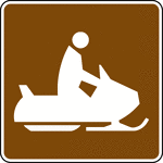 This sign indicates that snowmobiling is permitted nearby.