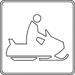 This sign indicates that snowmobiling is permitted nearby.