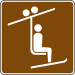 This sign indicates that a chairlift is located nearby.