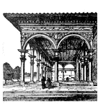 A series of arches supported on piers and pillars, used generally as a screen and support of a roof, or of the wall of a building.