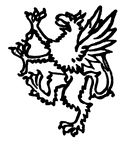 The griffon is a mythological creature with a lions body and head and wings of an eagle.