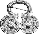 The Brooches and Clasps Clipart includes59 examples of jewelry items designed to be attached to garments, often to hold them closed.