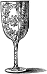 This glass goblet is a British design. It is used for drinking wine.
