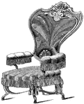 This chair is upholstered in velvet material.