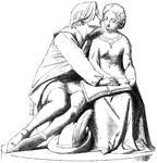 This sculpture depicts Dante's lovers, which is a fictional scene by famous Italian poet Dante Alighieri.