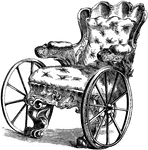 The wheelchair is a chair with wheels used by disabled or sick individuals for mobility.