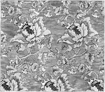The damask fabric is a figured pattern using a weaving process.