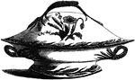 The tureen is used to serve soups or stews.