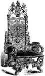This heraldic chair was used by the royal ancestors of the Saxon line.