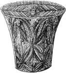 This basket is made out of silver filigree. It is used to store items or for decorative purposes.