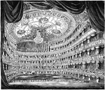 This drawing represents the interior of Her Majesty's Theater of England.
