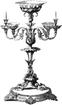 This centerpiece is also a candelabrum. It is typically placed in the center of table setting for decorative purposes.