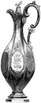 This claret jug has a floral design. It is used to store liquids.