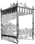 This bedstead is designed in a Renaissance style. It is the framework of bed or mattress.