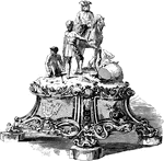 The Marlborough Testimonial is a sculpture depicting John Duke of Marlborough, writing the dispatch of his great victory at Blenheim on a drum-head.