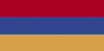 Color flag of Armenia. Three equal horizontal bands of red (top), blue, and orange.