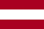 Color flag of Austria. Three equal horizontal bands of red (top), white, and red.