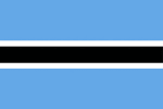Color flag of Botswana. Light blue with a horizontal white-edged black stripe in the center.