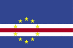 Color flag of Cape Verde. Five unequal horizontal bands; the top-most band of blue - equal to one half the width of the flag - is followed by three bands of white, red, and white, each equal to 1/12 of the width, and a bottom stripe of blue equal to one quarter of the flag width; a circle of 10, yellow, five-pointed stars, each representing one of the islands, is centered on the red stripe and positioned 3/8 of the length of the flag from the hoist side.
<p>Historically, the name "Cape Verde" has been used in English for the archipelago and, since independence in 1975, for the country. In 2013, the Cape Verdean government determined that the Portuguese designation "Cabo Verde" would henceforth be used for official purposes, such as at the United Nations, even in English contexts.