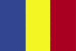 Color flag of Chad. Three equal vertical bands of blue (hoist side), yellow, and red.
