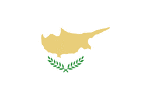 Color flag of Cyprus. White with a copper-colored silhouette of the island (the name Cyprus is derived from the Greek word for copper) above two green crossed olive branches in the center of the flag; the branches symbolize the hope for peace and reconciliation between the Greek and Turkish communities.