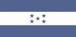 Color flag of Honduras. The flag consists of three horizontal bands of equal width. The two outer cerulean bands represent the Pacific Ocean and the Caribbean Sea. The inner white band represents the land between the ocean and the sea, the peace and prosperity of its people, and purity of thoughts. The five cerulean five-pointed stars arranged in an X pattern centered in the white band represent the five nations of the former Federal Republic of Central America (El Salvador, Costa Rica, Nicaragua, Honduras, and Guatemala) and the hope that the nations may form a union again.
