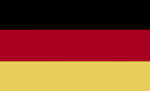Color flag of Germany. Three equal horizontal bands of black (top), red, and gold.