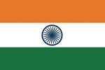 Color flag of India. Three equal horizontal bands of saffron (subdued orange) (top), white, and green, with a blue chakra (24-spoked wheel) centered in the white band; similar to the flag of Niger, which has a small orange disk centered in the white band.