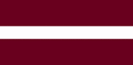 Color flag of Latvia. Three horizontal bands of maroon (top), white (half-width), and maroon.
