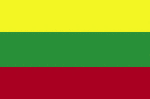 Color flag of Lithuania. Three equal horizontal bands of yellow (top), green, and red.