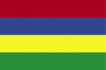 Color flag of Mauritius. Four equal horizontal bands of red (top), blue, yellow, and green.