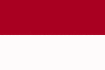 Color flag of Monaco. Two equal horizontal bands of red (top) and white; similar to the flag of Indonesia which is longer and the flag of Poland which is white (top) and red.