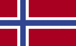 Color flag of Norway. Red with a blue cross outlined in white that extends to the edges of the flag; the vertical part of the cross is shifted to the hoist side in the style of the Dannebrog (Danish flag).