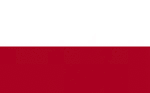 Color flag of Poland. Two equal horizontal bands of white (top) and red; similar to the flags of Indonesia and Monaco which are red (top) and white.