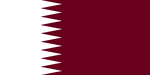 Color flag of Qatar. maroon with a broad white serrated band (nine white points) on the hoist side.