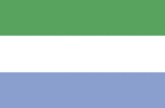 Color flag of Sierra Leone. Three equal horizontal bands of light green (top), white, and light blue.